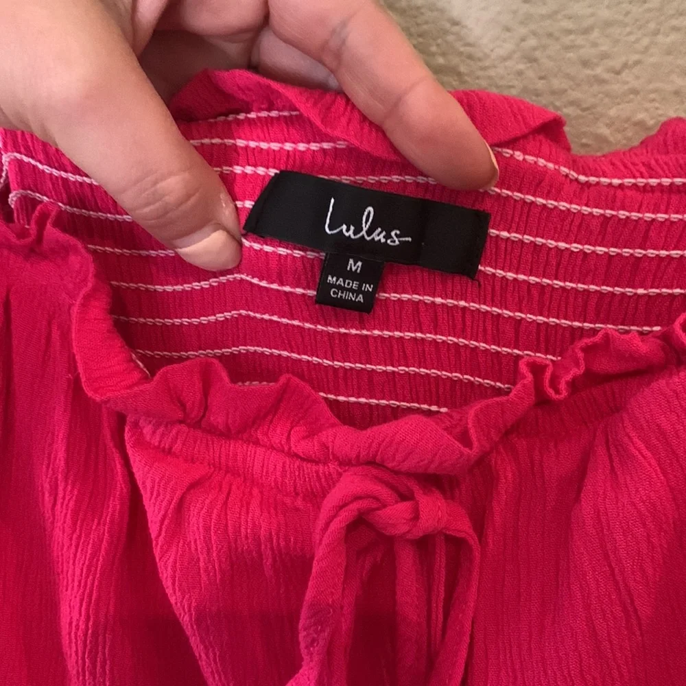 Lulus Sincerely Yours Magenta Ruffled Midi Dress - Picture 6 of 9